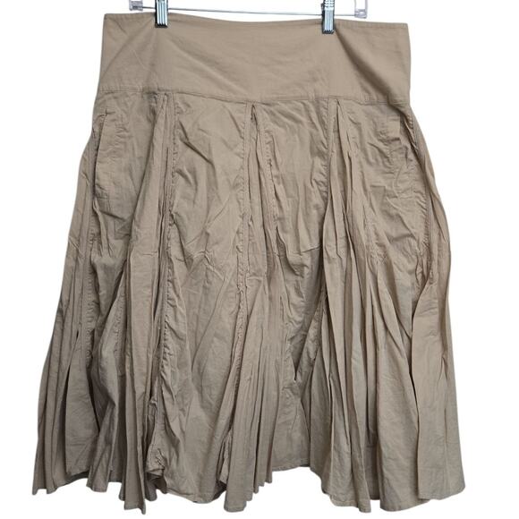Grace Elements Women’s Flared‎ Cotton Skirt – Size 14 (Beige) - Picture 2 of 7